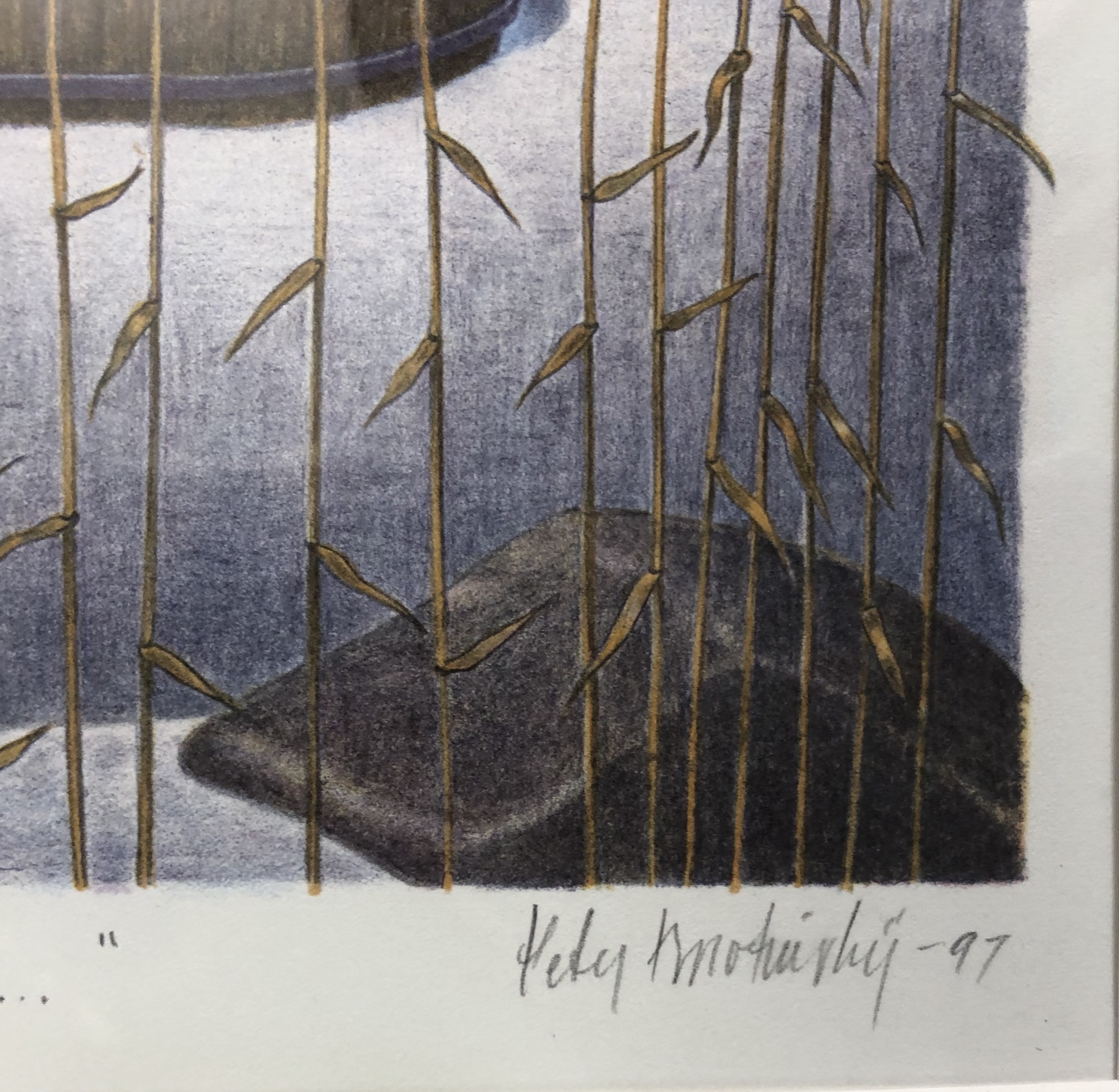 Peter Borotinskij, Färglitografi, "Frusen så in i.."