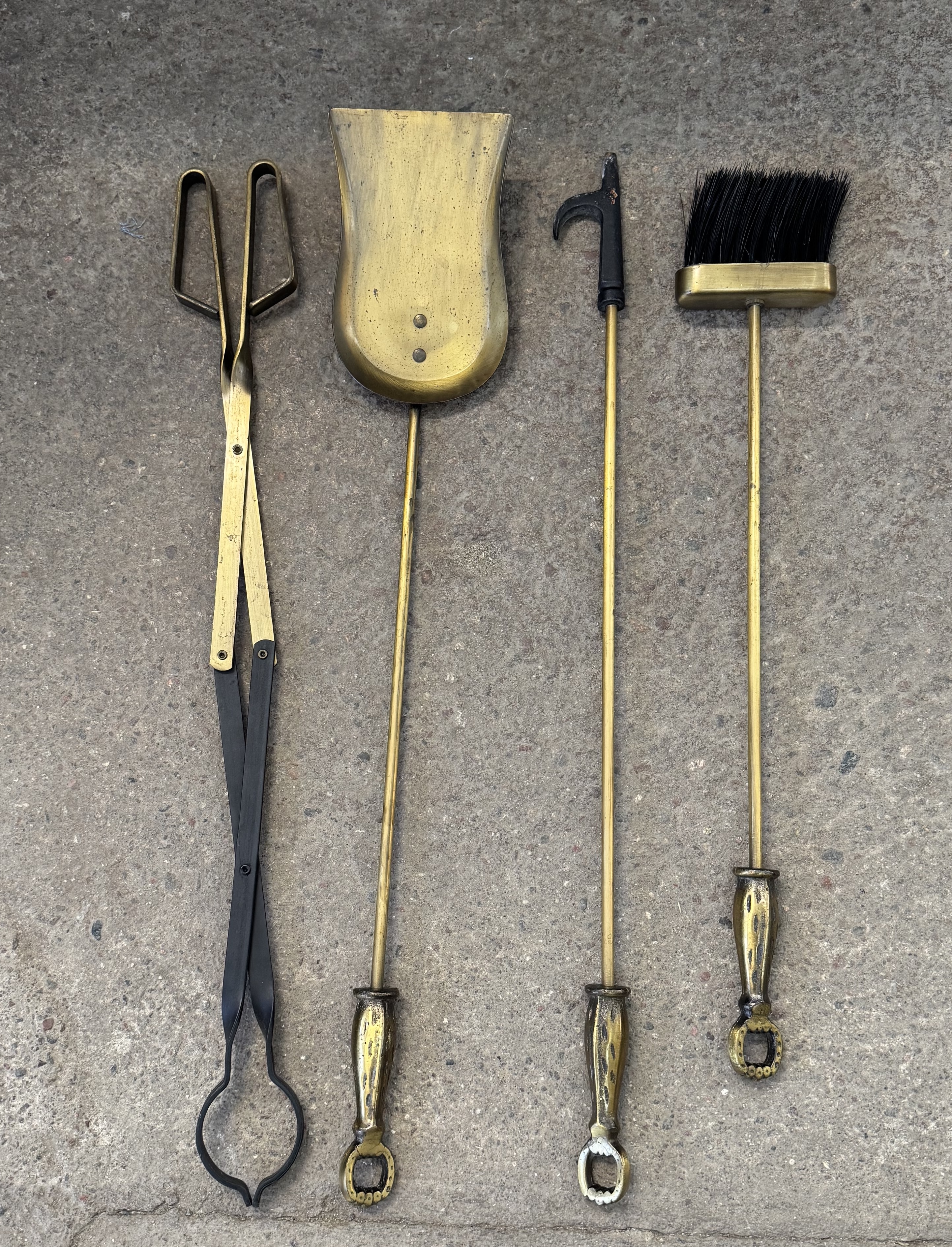 Äldre eldverktyg, mässing 5 delar
